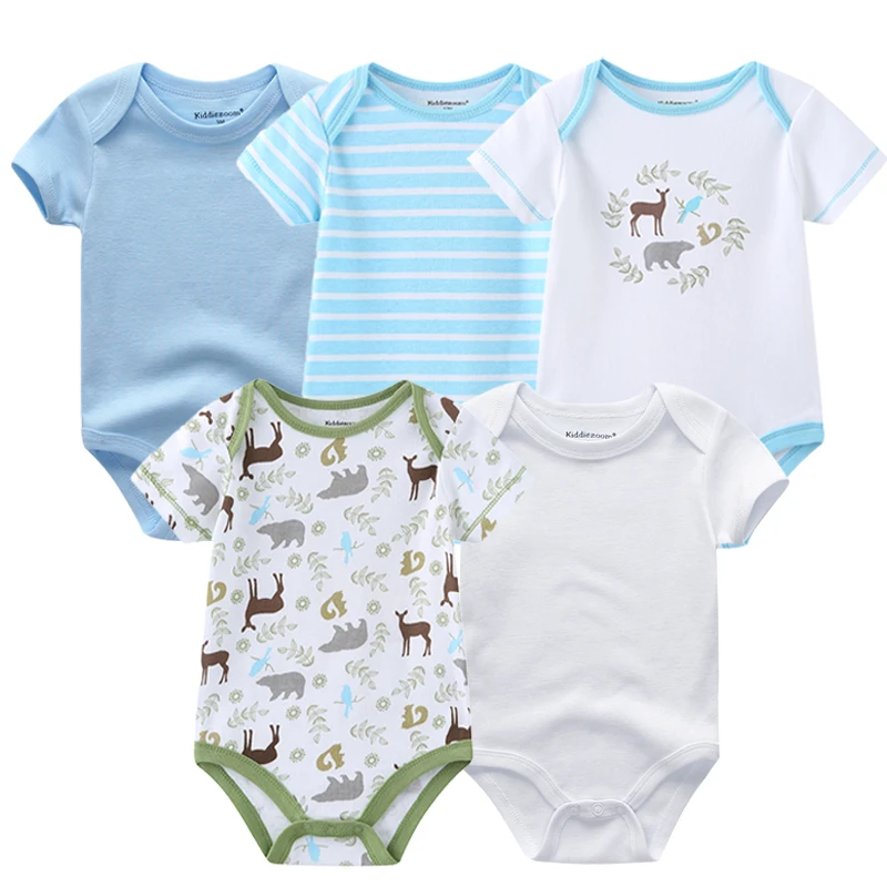 5PCS/LOT Baby Rompers 2022 Short Sleeve 100%Cotton overalls Newborn clothes Roupas de bebe boys girls jumpsuit&clothing