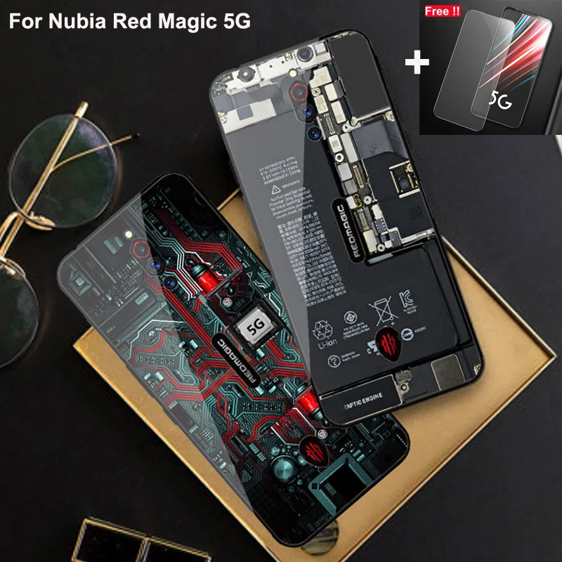 

Модный чехол из закаленного стекла для NUBIA Red magic 5G, Обложка, чехол Redmagic, чехол для телефона, Обложка для ZTE Nubia Red Magic 5G