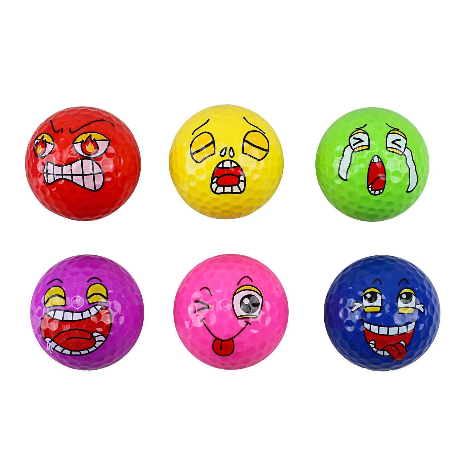 CRESTGOLF Golf Training Ball-Children\'s Birthday Gift-Anger Cold Cry Laugh Spit Happy the Newest Golf Balls Golf Accessories