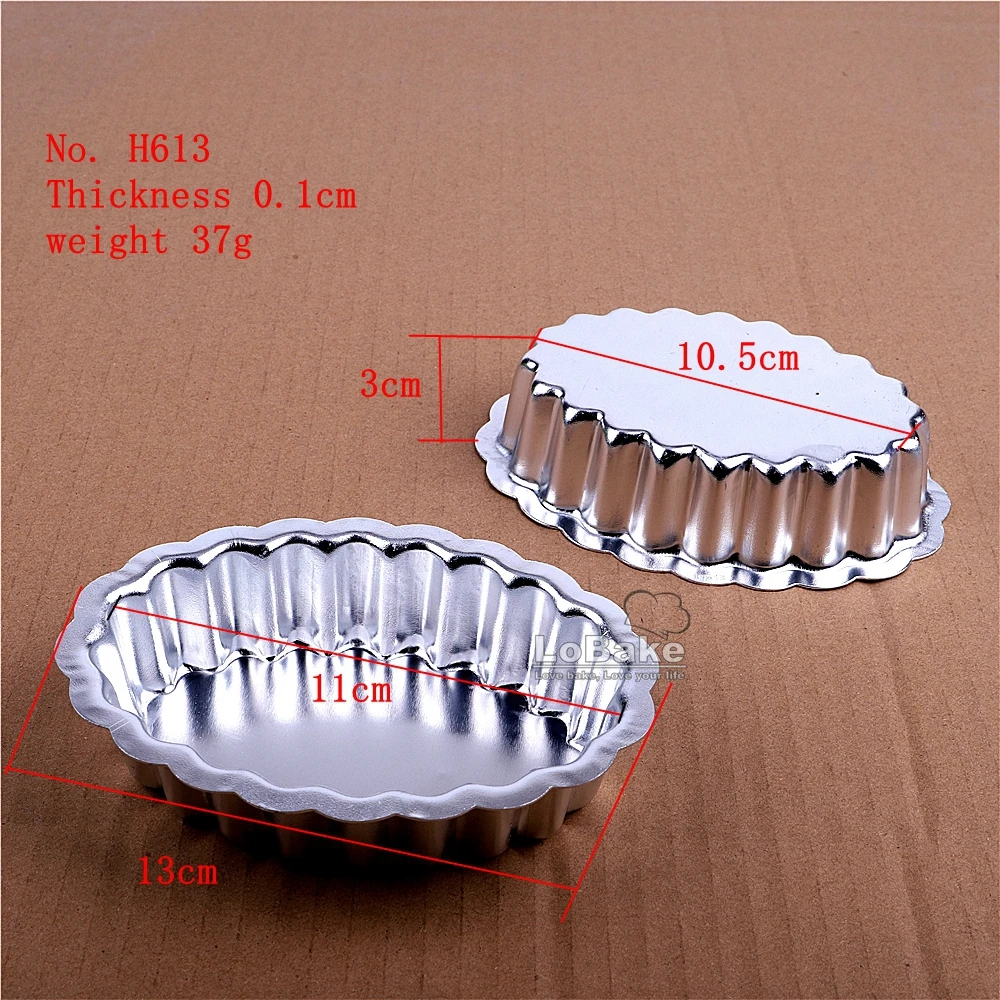 10pcs fluted oval cup shape anodizing aluminium alloy cupcake pudding egg tart mould fondant jelly mold DIY bakery tools