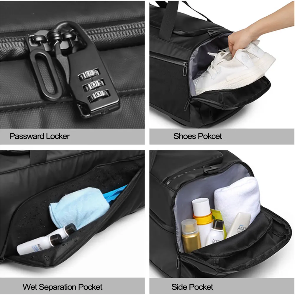Mochila táctica impermeable MOLLE con compartimento seco y húmedo - imagen 3