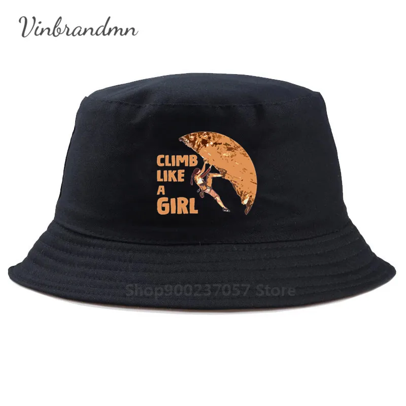 Rock Climbing Mountain Climber  Climb like a girl Panama Bucket Hat slim fitness Rock climb Gorros Fishing Fisherman Hat