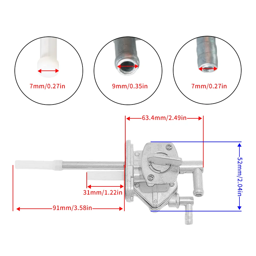 

Motorcycle Gas Fuel Petcock Tap Valve Switch For Suzuki DR650 DR650S 2015-2018 DR650SE 1996-2019 44300-32E00 44300-32E01