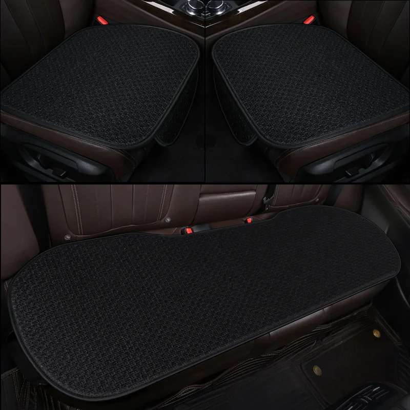 Summer Flax Car Seat Cover Protector Linen Front Rear Back Cushion Protection Pad Mat for Auto Interior Truck Suv Van