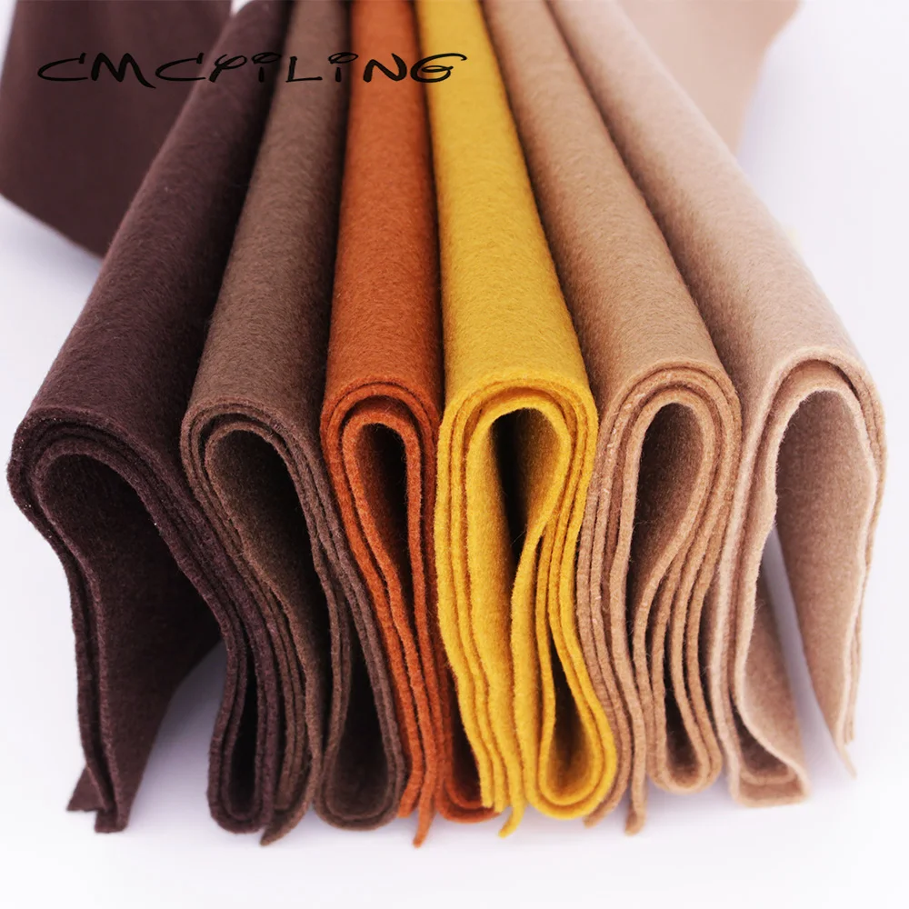 Brown Series Soft Felt,For Patchwork Needlework DIY Sewing,Dolls Crafts,Polyester Fabric Cloth,6 Pcs/Lot 45cmx55cm