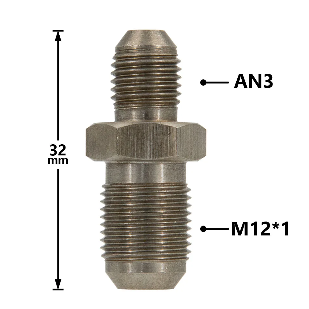 Mangueira de freio universal an3 para m10x1/an3 para m12x1.0 macho, acessório de adaptador de mangueira, linha de embreagem, óleo