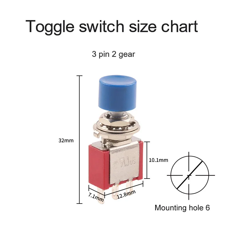 5PCS High Quality 6mm 3/6Pin 2 Position Mini Momentary Automatic return Push Button Switchl ON OFF 5A125V/2A250V Toggle Switch