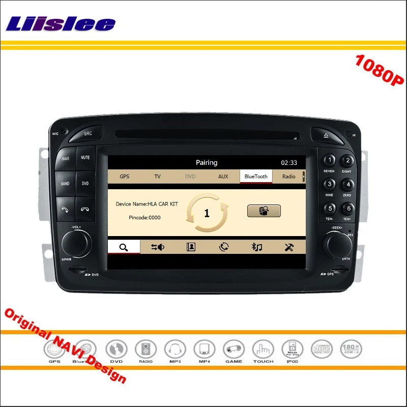 

For Mercedes Benz C Class W203 2000~2005 Car Stereo Radio DVD Multimedia Player GPS Navigation 1080P HD Screen System 2din Audio