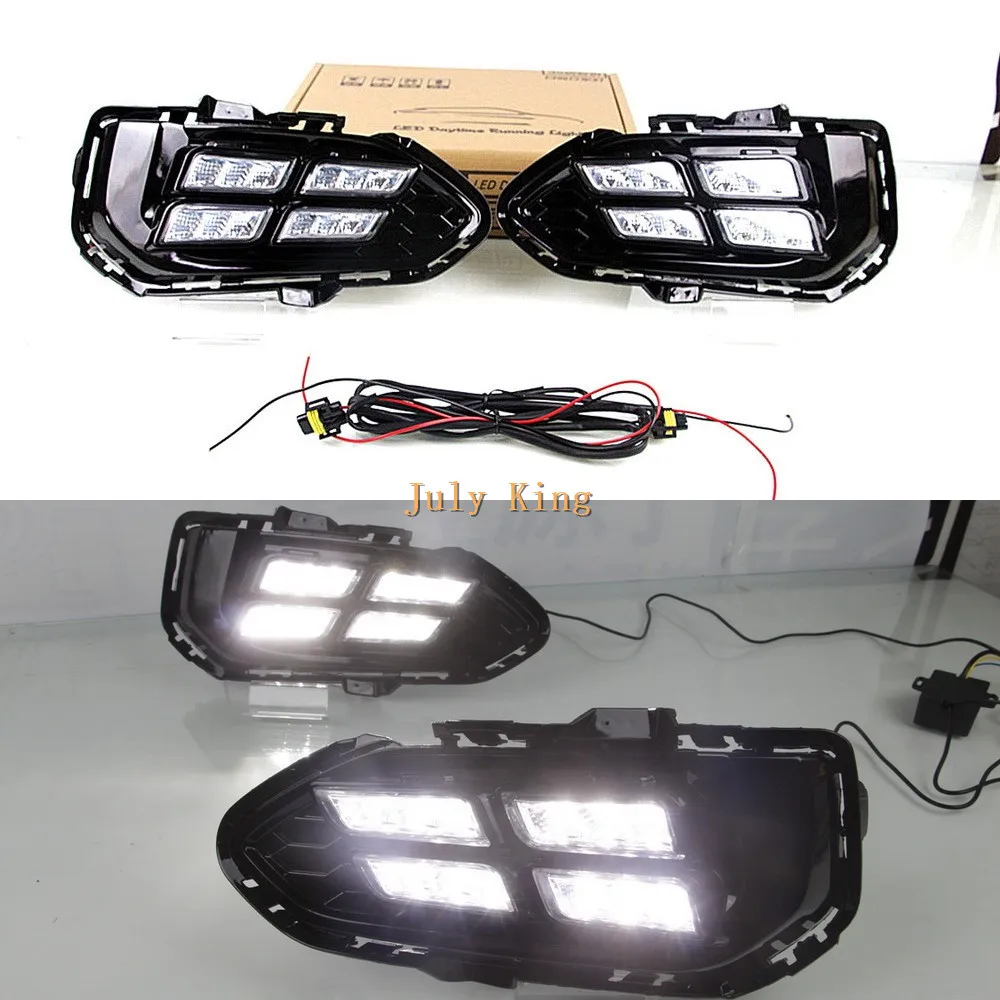 July King LED Daytime Running Lights Case for Honda Fit 2018 2019 2020 North American Edition, 12W 6000K 4LEDs Front Bumper DRL