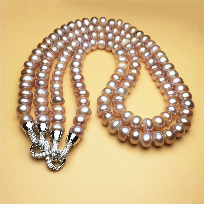 2020 Real Natural Freshwater Pearl Necklace 8-9mm Silver Pearl Chokers Necklaces For Women Jewelry Fashion Birthday Gift
