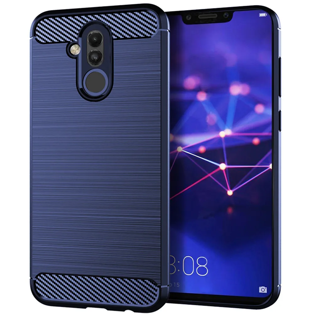 For Huawei Mate 20 Lite Luxury Carbon Fiber Skin Soft Silicone Cover ShockProof Case For Huawei Mate 20Lite Mate20 Phone Cases