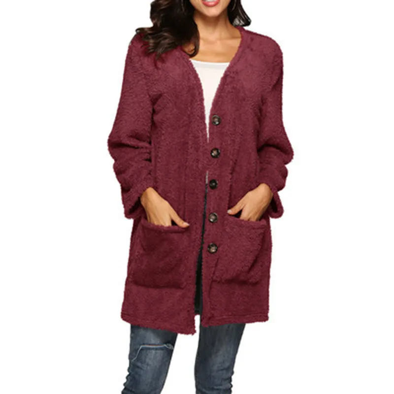 Maternity Coat Maternity Clothes Single-Breasted Double-Faced Fleece Warm Mid-Length Cardigan Jacket Women\'s Clothing Plus Size