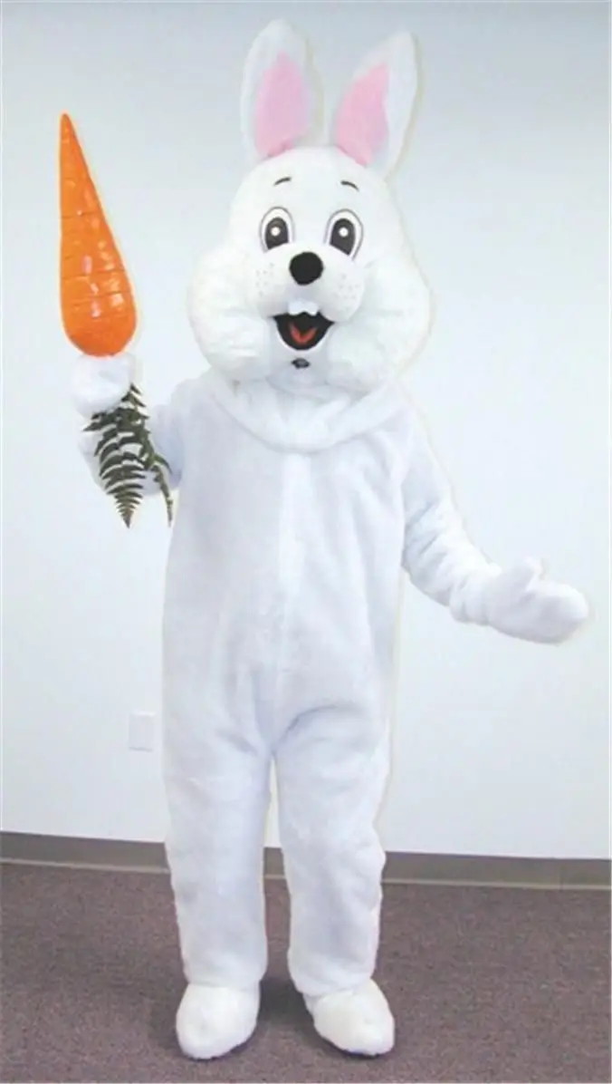 

New Version EASTER RABBIT BUNNY white Mascot Costume Adult Birthday Party Fancy Dress Halloween Cosplay Outfits Clothing Xmas