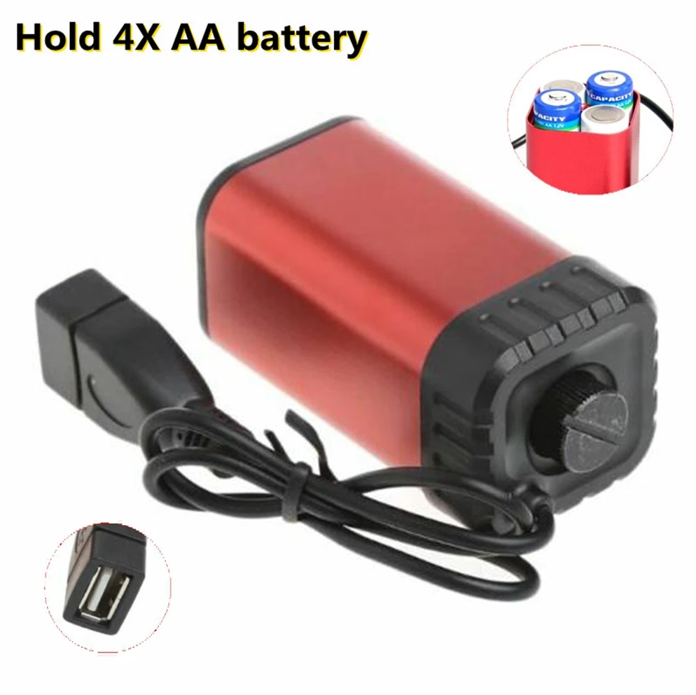 5V 4X AA Battery Waterproof Portable USB Charger Holder Power Pack Case Box Aluminum Alloy Storage Power Bank Without Battery