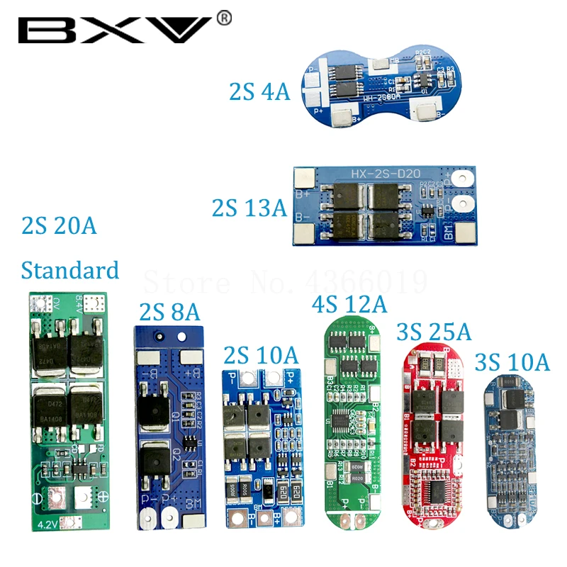 2S 4A 8A 10/13/20A 3S 10/25/4/12A Li-ion Lithium Battery 18650 Charger PCB BMS Protection Board For Drill Motor Lipo Cell Module