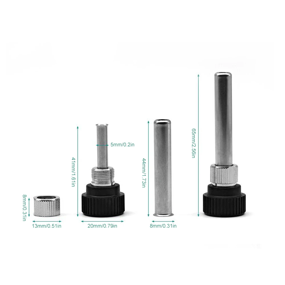 1 Stück 936 elektrischer Lötkolben Edelstahl hülsen griffs atz Schweißen Zinn pistolen brenner Zubehör Mutter hülsen kopf löten