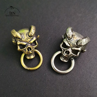 Punk Brass Goat Horn Skull Screwback Buckle DIY Leather Belt Bag Wallet Chain Button Rivet Connector Decor Hardware Accessories