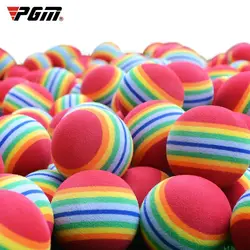 PGM 10szt Rainbow Stripe Foam Sponge Golf Balls Swing Practice Training Aids Ball 38mm Indoor Practice Ball Golf Stuff Q007