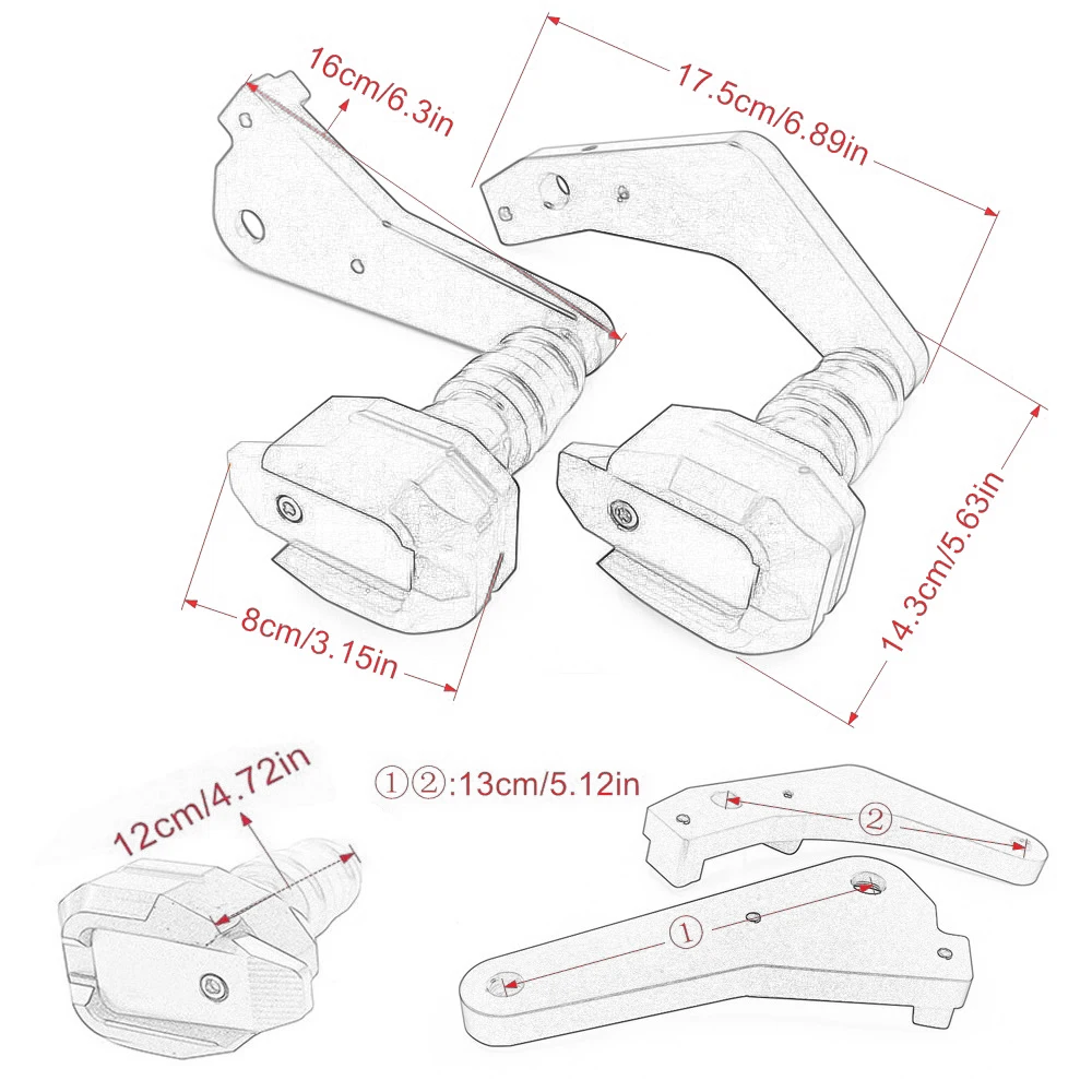 Glissières de cadre de moto, Protection contre les chutes, pour HONDA CBR600RR CBR 600 RR 08-2017