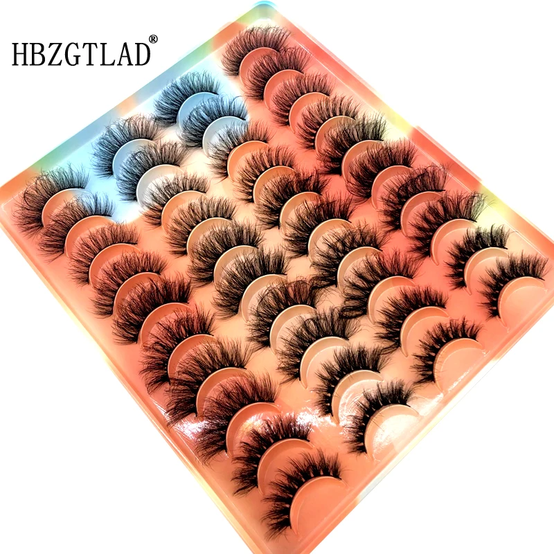 New 20 Pairs 10-25mm Fake Eyelashes 100% Mink Eyelashes Mink Lashes Natural Dramatic Volume Eyelashes Extension False Eyelashes