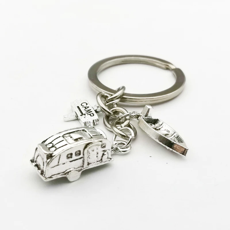 New Towing Car Camping Souvenir Keychain Travel Gift Boat Pendant Key Chain Cute Fashion Girl Charm Bag Key Ring Drive Safe