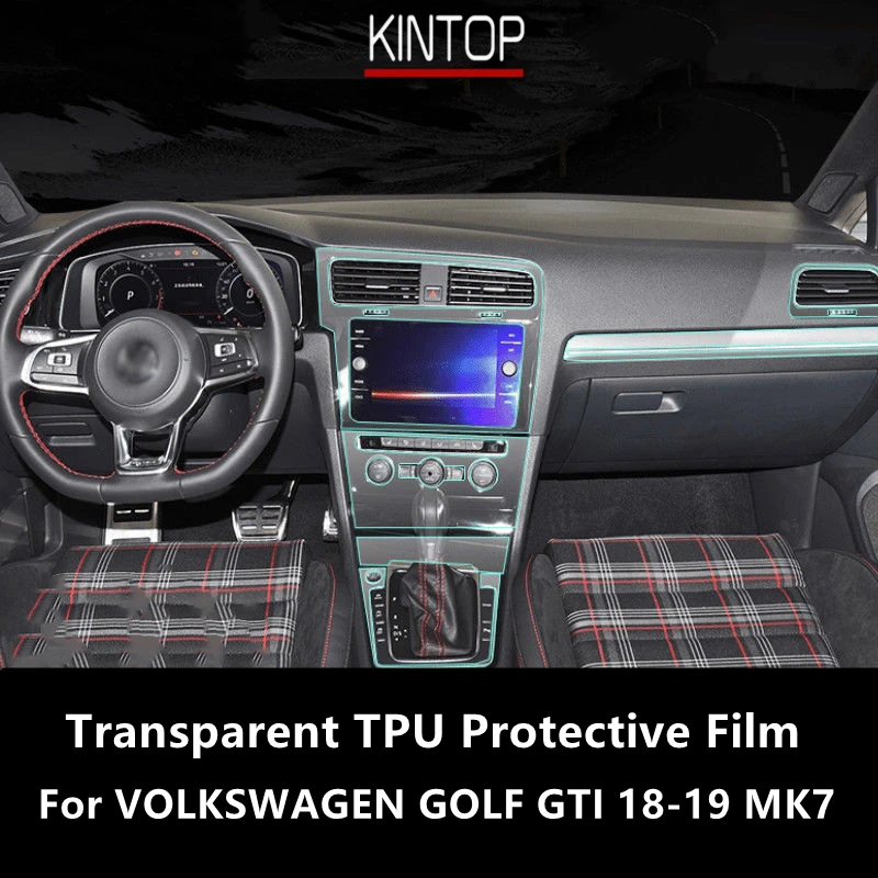 For VOLKSWAGEN GOLF GTI 18-19 MK7 Car Interior Center Console Transparent TPU Protective Film Anti-scratch Repair Film