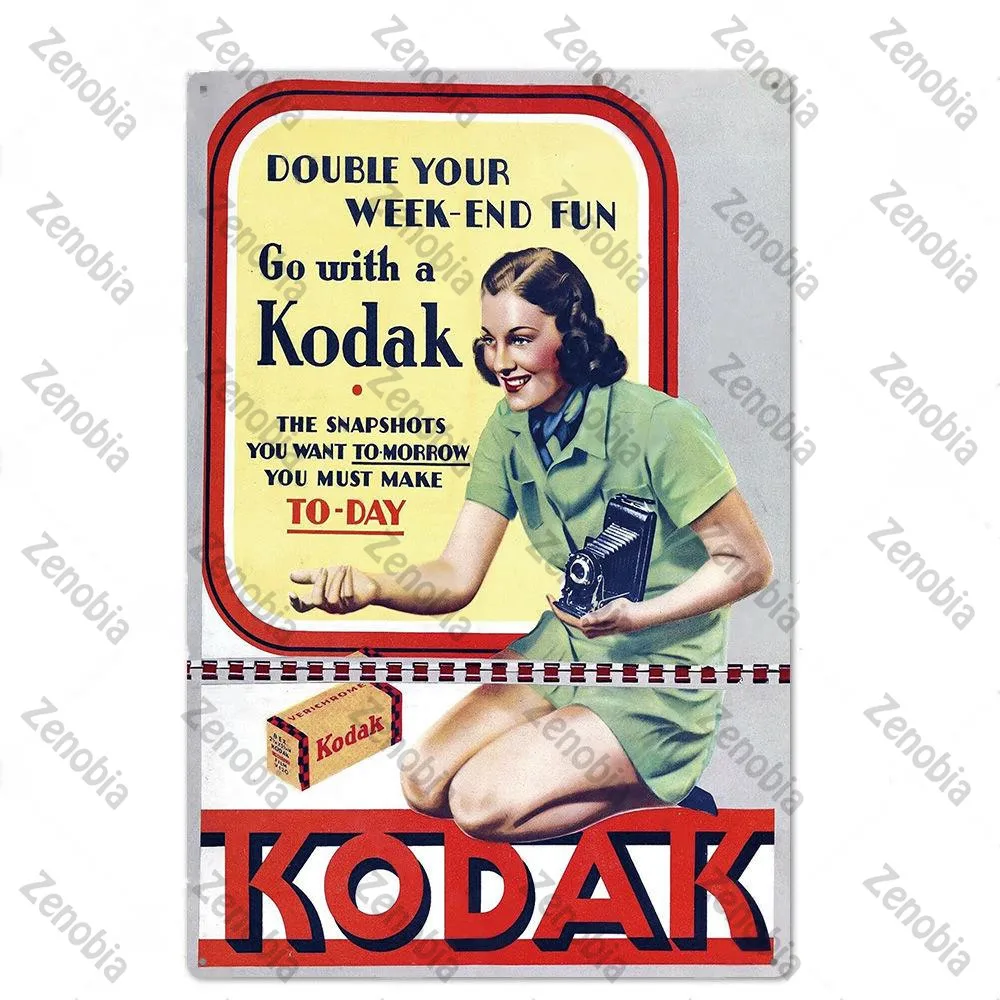 Security Camera Sign Metal Plaque Wall Art Decoration Retro We Sell Kodak Film Metal Sign Photo Studio Decorative Metal Plate