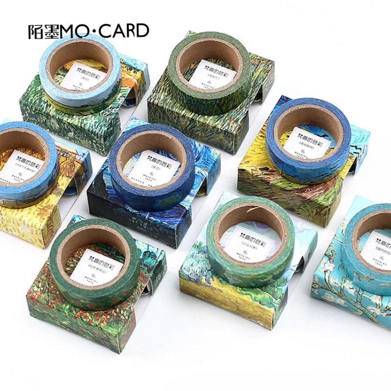 15mm*7m Van Gogh\'s Color Masking Tape Classic Painting Pattern Scrapbooking Photo Album Diary DIY Gift Deco Stickers Washi Tape