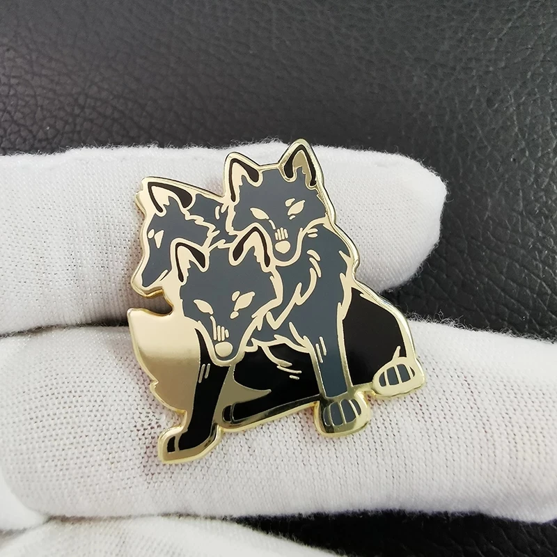 Cerberus Hell Hound Pin Three Headed Dog Wolves Patron Saint Brooch Ancient Greek Mythological Creature Jewelry