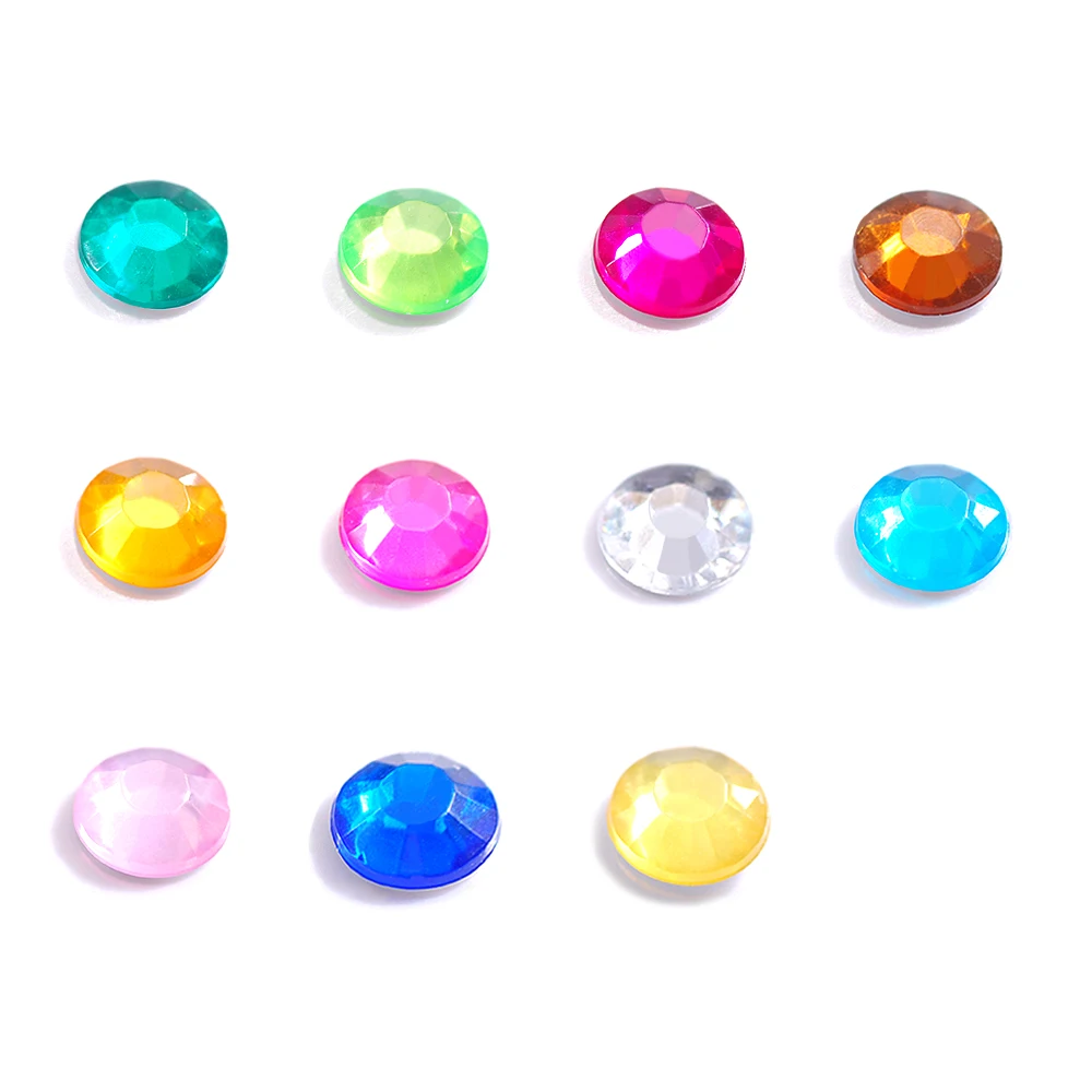 Self Adhesive Colorful Rhinestone Gem Stickers 12 Colors 3 Sizes For DIY Face Art Decoration Festival 1 Sheet/Bag