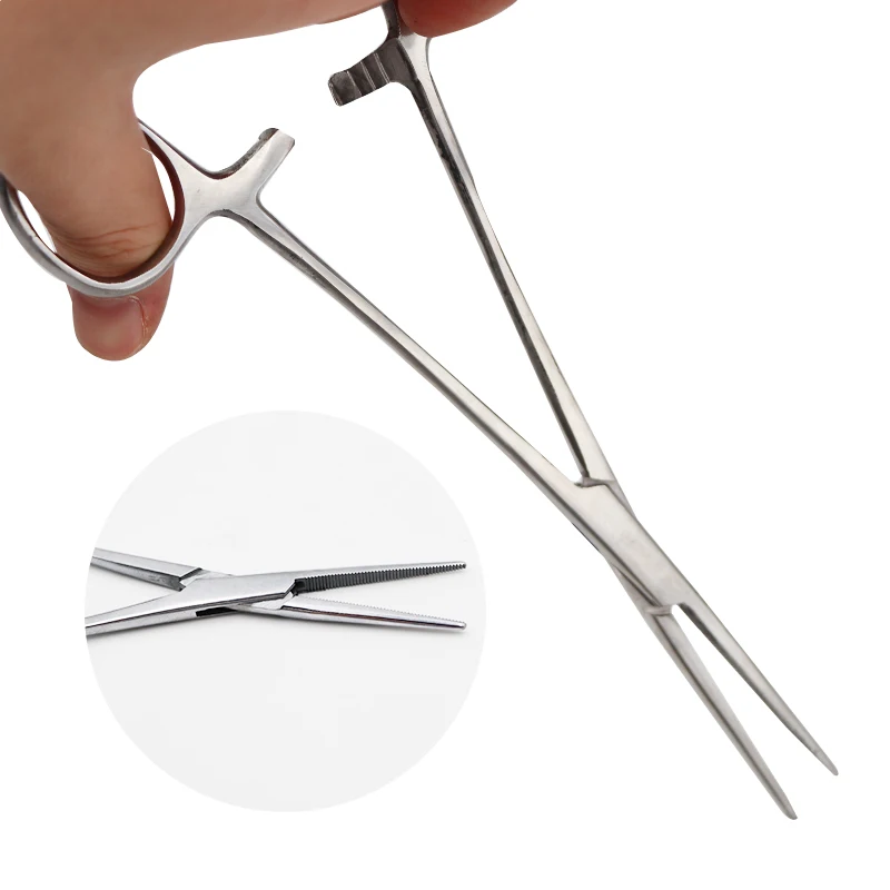 1Pc Straight Tips Stainless Steel Hemostatic Clamp Forceps Surgical Forceps Tool Hemostatic Forceps Pliers 14/16/18cm