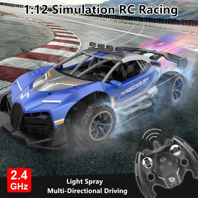 Spray High-Speed Remote Control Car RC 1:12 2.4G 20mins Multi-Directional Movement Simulation Drift Remote Control Car Kids Toys