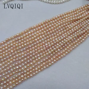 Manik-manik Mutiara Air Tawar Alami Kualitas Tinggi 36cm Punch Round Loose Pearls Bead untuk DIY Perhiasan Gelang Kalung Wanita 10 mutiara air tawar dengan penjualan terbaik - №