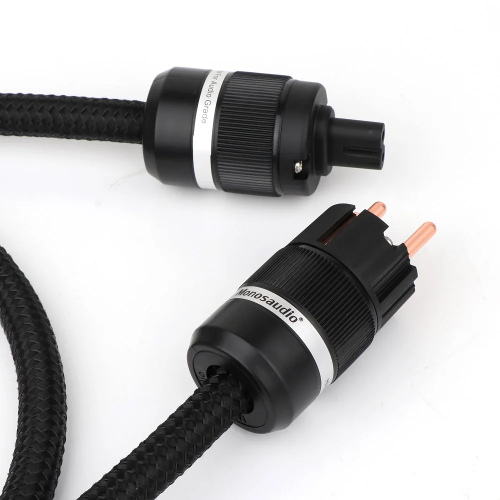 Monosaudio Tsunami Series P903 HiFi Power Cord Schuko Power Cable AC EU Mains Power Figure 8 IEC female plug HIFI Power cable