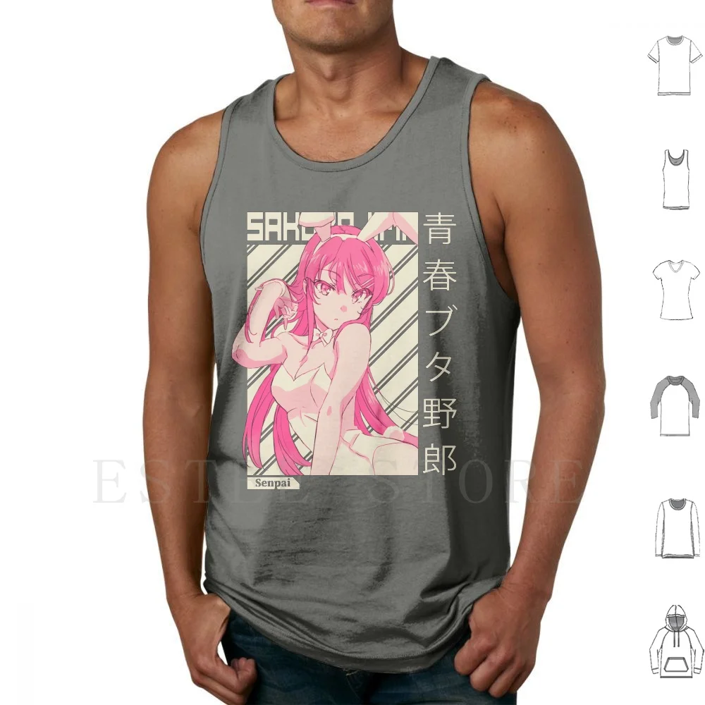 Mai Sakurajima [ Aobuta ] Tank Tops Vest Cotton Mai Sakurajima Azusagawa Sakuta Rascal Does Not Dream Bunny Girls Senpai
