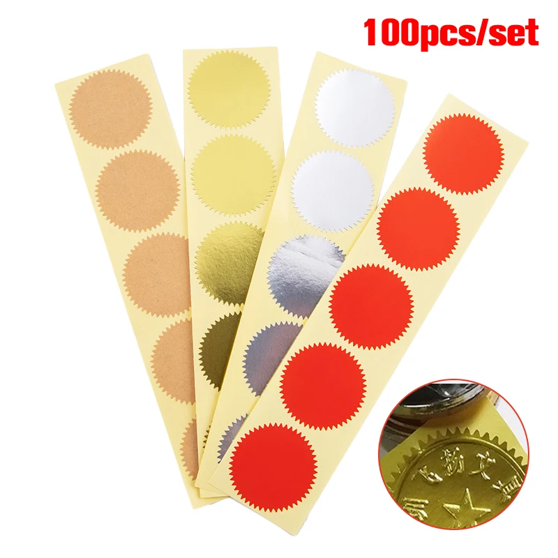 100pcs DIY Pack Embosser 45mm Stickers Notes Scrapbooking Gift Package Sealing