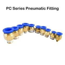 BSPT 1/8'' 1/4'' 3/8'' 1/2'' Male-4 6 8 10 12mm Pneumatic Connectors Male Straight One-Touch Fittings, PC6-01
