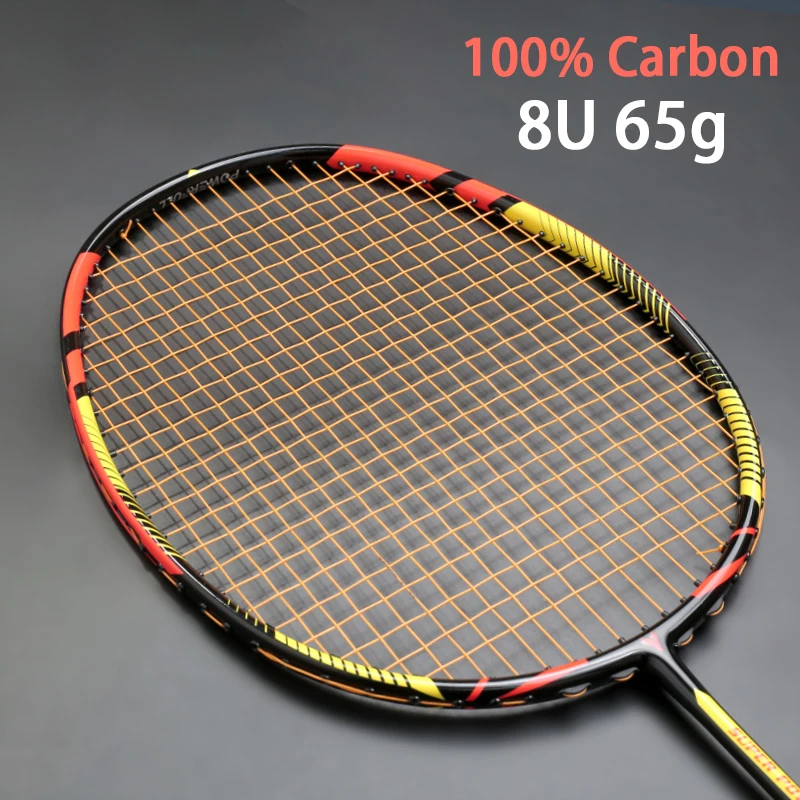 Raqueta de bádminton profesional ultraligera de carbono 8U 65g, cuerdas, bolsa cortada, Multicolor, Z Speed Force Raket Rqueta Padel 22-30LBS