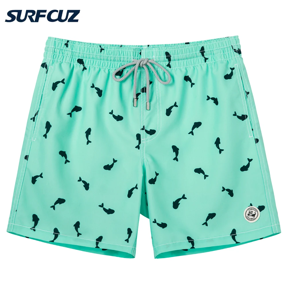 Surfcuz Father and Son Matching Swim Trunks Family Swimsuit Beachwear with Pocket Quick Dry Daddy and Son Men's Swimming Shorts