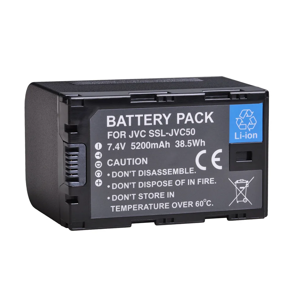 5200mAh JVC50 SSL-JVC50 / 7800mAh JVC70 SSL-JVC70 Battery for JVC GY HMQ10 LS300 HM200 HM600 HM650 HM250 HM600EC Camcorder