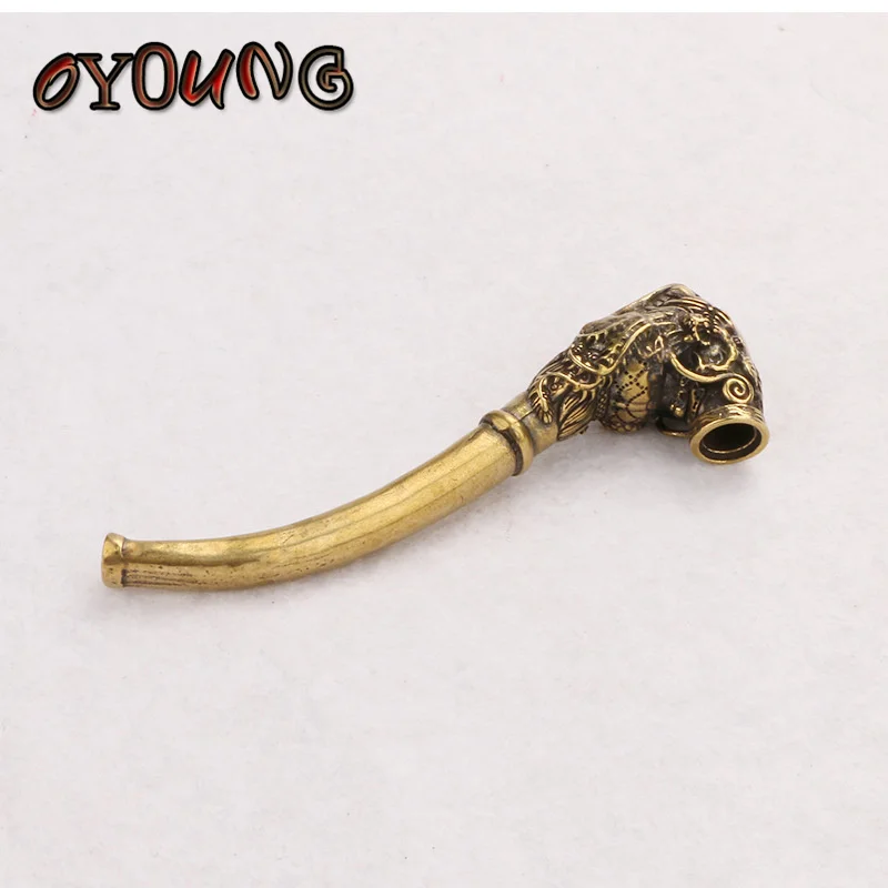 Copper Dragon Phoenix Smoke Metal Pipes Portable Creative Smoking Pipe Herb Tobacco Pipe Smoke Men Cigarette Holder Mouthpiece