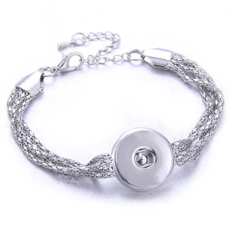 High Quality Snap Jewelry 18mm Snap Button Bracelet for Women Men Fit Snap Button Jewelry Button Bracelet Bangle