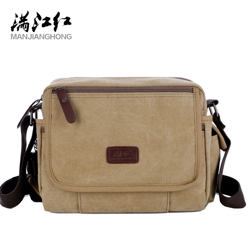 MANJIANGHONG Male Package Canvas Casual Men's Shoulder Bag Student Bags High Quality Canvas Messenger Bags Men Crossbody Bags