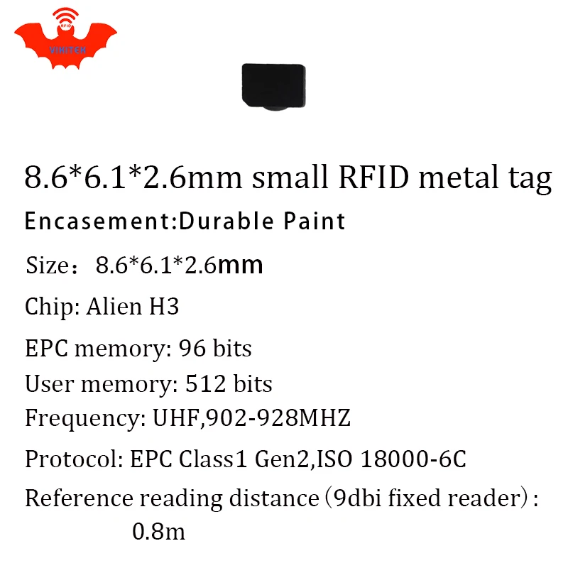 UHF RFID anti-metal tag 915mhz 868mhz Alien H3 8.6*6.1*2.6mm EPC Gen2 6C very small durable paint smart card passive RFID tags
