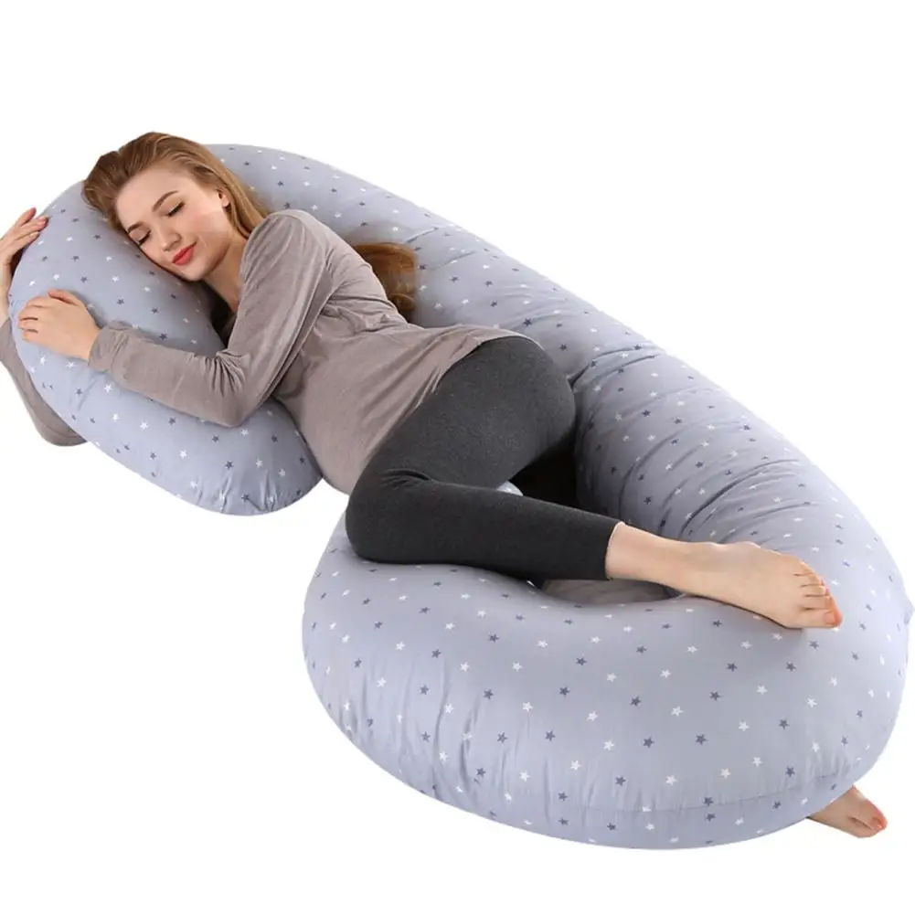 Almohadas de embarazo en forma de C para mujer, almohada de cuerpo completo con funda extraíble, almohada de maternidad, almohada lateral para dormir