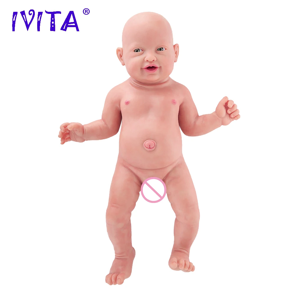 IVITA WB1513 59cm 5210g Real Soft Full Silicone Reborn Bebe Baby Boy Eyes Opened Doll Newborn Alive Laughing Babies Toy for Kids