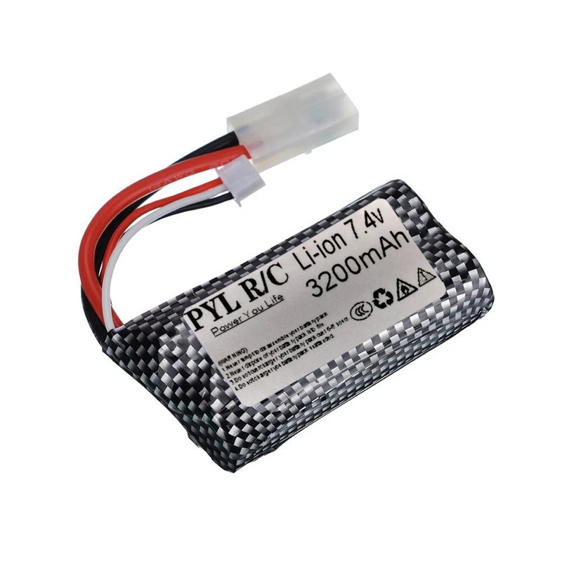 Prise Tamiya Batery 2S, 7.4 V, 3200mAh, 25C, Batteries Ion Eddie, Télécommande, Voiture Tarte, Bateau Précieux, Jouet, Vente en Gros, 7.4 V, 18650