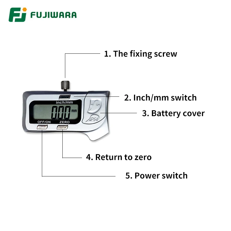 FUJIWARA IP54 Digital Display Stainless Steel Caliper 0-150mm MM/Inch LCD Electronic Vernier Caliper