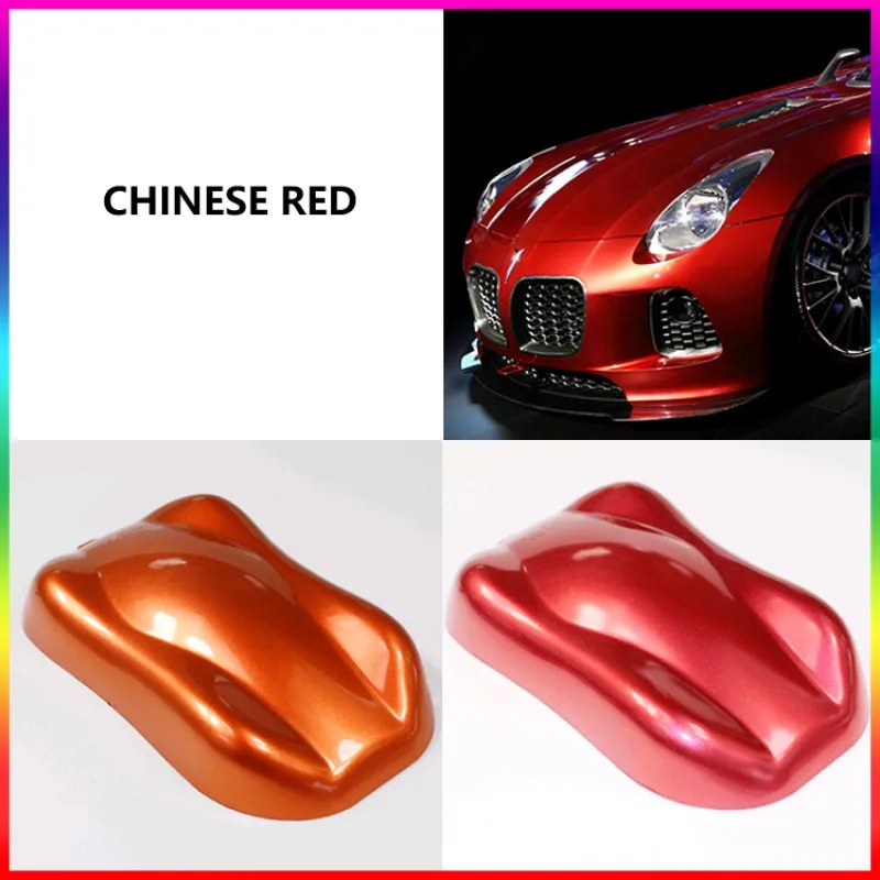 Chinese Red Orange Pearl Paint Effect Pigment Powder for Auto Paint, Cosmetics, 50g per Bag