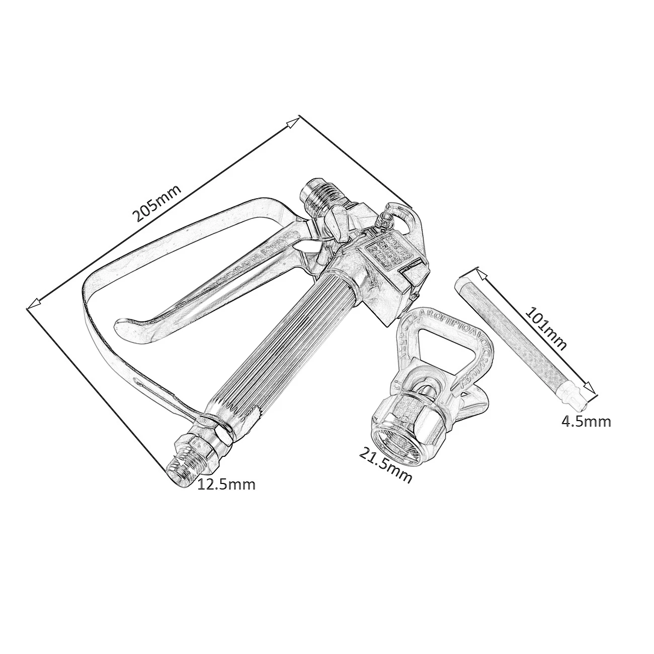 Pouvoir 3600PSI High Pressure Airless Paint Spray Gun & Tip Guard for Spraying Machine